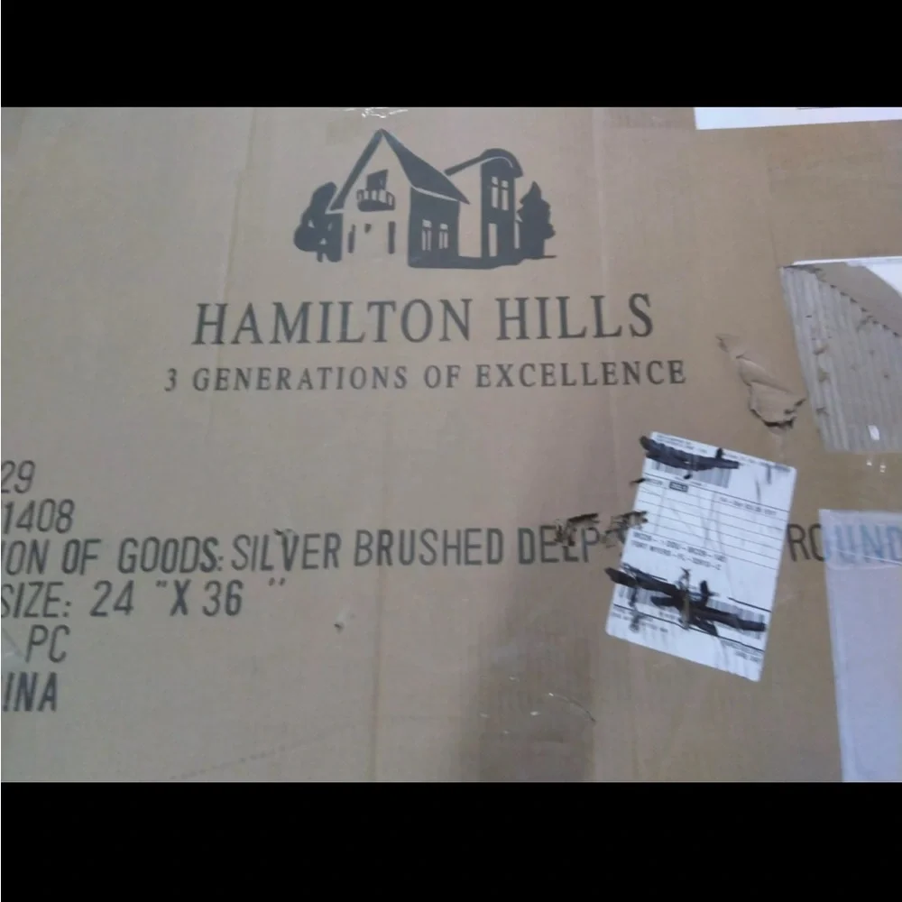 NWT Hamilton Hills Silver Brush Deep Rounded Mirror